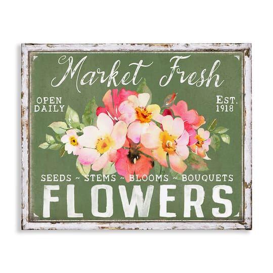 Stupell Industries Antique Market Fresh Flowers Canvas Wall Art